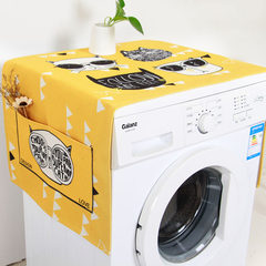 Single-door refrigerator cover cloth cotton and linen cloth dust-proof cover washing machine cover cover cover face cloth cartoon cuddly multi-purpose receive hanging bag yellow bottom triangle Kitty - washing machine refrigerator cover cloth customized size please contact customer service