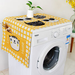 Single-door refrigerator cover cloth cotton and linen cloth dust-proof cover washing machine cover cover cover face cloth cartoon cute multi-purpose receive hanging bag happy waffle cat - washing machine refrigerator cover custom size please contact customer service