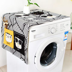 Single-door refrigerator cover cloth cotton and linen cloth dust-proof cover washing machine cover cover cover cloth cartoon cute multi-purpose bag with irregular stripe cat - washing machine refrigerator cover cloth customized size please contact customer service