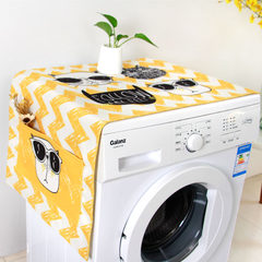 Single-door refrigerator cover cloth cotton and linen cloth dust-proof cover washing machine cover cover cover face cloth cartoon cuddly multi-purpose receive bag wavy cat - washing machine refrigerator cover cloth customized size please contact customer service