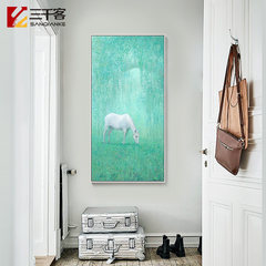The entrance of decorative painting artistic charming animal living room bedroom study modern office frame wall paintings vertical picture 63*123 Simple black wood grain frame Silver frame Oil film laminating + low reflective organic glass