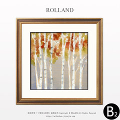 American living room decorative painting bedroom bedside hanging birch painting mural landscape painting porch corridor restaurant forest Pillow 45*45cm (core) Simple white clean frame B2 Oil film laminating + low reflective organic glass