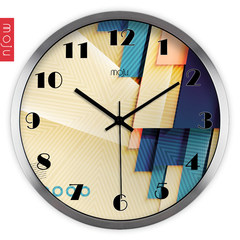 Post modern avant-garde fashion creative art illustration living room clock clock mute 14 inches metal wire-drawing