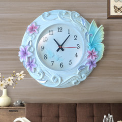 European resin creative arts hanging simple modern bedroom living room watch guabiao wall clock mute quartz clock 16 inches See picture color