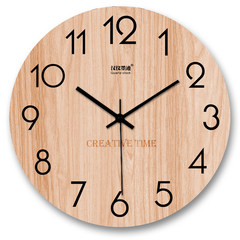 The Nordic modern minimalist fashion creative wood wood garden living room wall clock clock quartz wall clock 628 14 inches Melancholy B paragraph