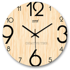 The Nordic modern minimalist fashion creative wood wood garden living room wall clock clock quartz wall clock 628 14 inches Fashion F