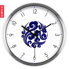 Shipping guabiao Chinese blue and white ink creative China wind room wall clock quartz clock 086 clock clock 14 inches Drawing frame of fine steel