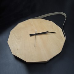 Zhi Ka creative watch clock room minimalist personality modern North European Mediterranean mute 16 inch wood 16 inches Beech