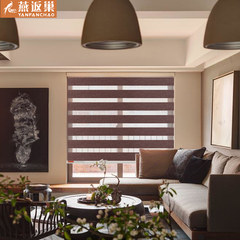 Imported soft gauze curtain double layer thick shade cloth louver curtain pull curtain lift office bedroom study roll curtain Shanghai rice grey