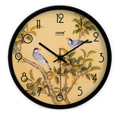 Shipping the creative art of modern Chinese fine brushwork flower and bird room wall clock clock quartz wall clock 718 14 inches Metal black paint frame