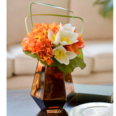 In the light of European flower flowers orchid Hydrangea suit Home Furnishing Decor bedside living room decoration Magnolia Hydrangea orange