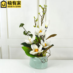 The new Chinese style villa model room hotel soft outfit Home Furnishing simulation flower magnolia flower jewelry ornaments 30*30*60cm