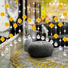 Crystal bead curtain divides rose bead curtain air curtain shoes cabinet porch door curtain screen hanging curtain yellow rose + white