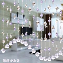 Crystal bead curtain divides rose bead curtain air curtain shoes cabinet porch door curtain screen hanging curtain crystal violet