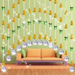 Crystal bead curtain divides rose bead curtain wind bead curtain shoe cabinet porch door curtain screen hanging curtain cabbage gourd is full of wear