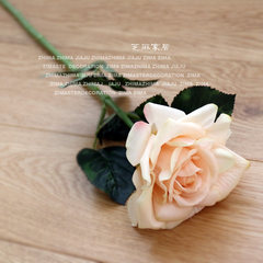 Sesame home single handle Rose / imitation flower / super simulation decorative flower / American style rural soft jewelry Champagne rose