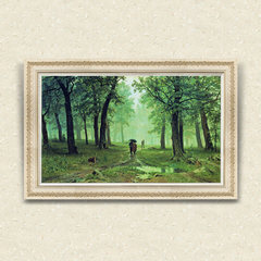 Orange house living room frame prints the European and American landscape painting decorative painting porch Shishkin an oak tree in the rain forest Frame 106*160 Palace Flower According to the color of the shooting classification shipment