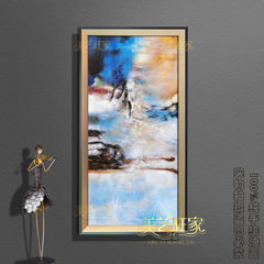 Authentic hand-painted copy of Zhao Wuji oil painting abstract decorative painting, living room with frame, vestibule, vertical plate hanging painting special price 70*140cm Champagne black silk edge Pu frame Oil film laminating + low reflective organic g