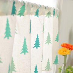 Orange home. Nordic literature, fresh and white, simple cloth curtain, Japanese style pastoral window decoration curtain Width 140* high 40cm (without rod)
