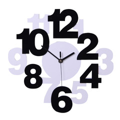 The living room wall clock clock clock fashion creative personality decorative art garden clock clock home bedroom clocks in mute 20 inches Black and white numbers