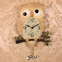 The living room decoration art creative clock clock mute children room watch cartoon character owl pendulum 12 inches Owl