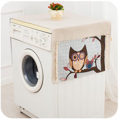 Korean version of pink lace fabric garden washing machine cover sun protection dust cover automatic roller coffee owl blue 56*140