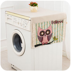 Korean version of pink lace fabric garden washing machine cover sun protection dust cover automatic wave wheel roller an owl green white 56*140