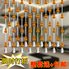 Gourd crystal bead curtain partition curtain toilet door curtain porch hanging curtain finished sitting room bathroom feng shui crystal curtain 21 pieces of height 1.8m