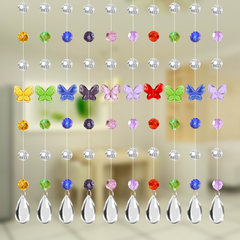 Butterfly pearl curtain door crystal partition curtain finished semi-hanging curtain porch living room decoration crystal curtain colorful butterfly