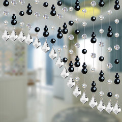 Gourd crystal bead curtain partition curtain toilet bedroom feng shui door curtain porch sitting room partition hangs curtain to decorate curtain son black collocation transparent color