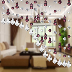 Gourd crystal bead curtain partition curtain toilet bedroom feng shui door curtain porch sitting room partition hangs curtain to decorate curtain in purple collocation transparent color