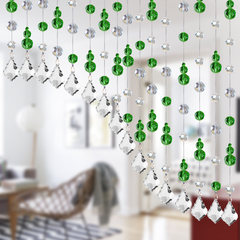 Gourd crystal bead curtain partition curtain toilet bedroom feng shui door curtain porch sitting room partition hangs curtain to decorate curtain son green big collocation transparent color