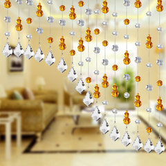 Gourd crystal bead curtain partition curtain toilet bedroom feng shui door curtain porch sitting room partition hanging curtain decorates curtain son amber color to match transparent color