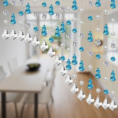 Gourd crystal bead curtain partition curtain toilet bedroom feng shui door curtain porch sitting room partition hangs curtain to decorate curtain son precious blue to match transparent color
