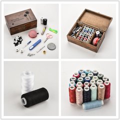 Box set of color sewing thread, polyester thread, polyester thread, hand sewing thread, sewing thread, sewing thread, wood box, sewing thread, household sewing machine, more than 50 colors