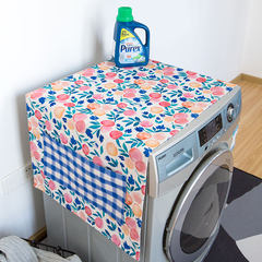 Nordic chiffon stripe blue check cover towel roller washing machine refrigerator cloth dust-proof cover Mediterranean refrigerator cover [gg-020] 55X140cm