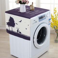 Cartoon roller washing machine cover cloth single door refrigerator cover dust cover cloth art multi-purpose cover towel single opening refrigerator cover 55*140CM at dusk