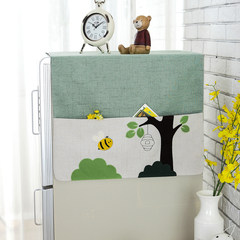Cloth art refrigerator cover single door cotton and linen dustproof cover cover Korean style open refrigerator cover washing machine refrigerator cover towel small bee table flag 30× 180 cm