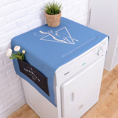 European-style simple roller washing machine cover dustproof cover refrigerator cover cover towel bedside table cover cotton and linen cloth dust-proof cloth blue deer 140cm*55cm thickening style
