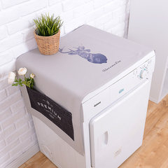European-style simple roller washing machine cover dustproof cover refrigerator cover cover towel bedside table cover cotton and linen cloth dust-proof cloth blue antler 140cm*55cm thickening style