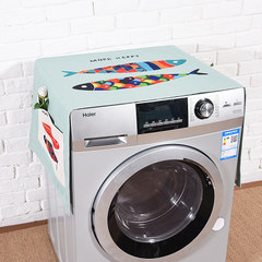 Creative cartoon cotton and linen cover cloth cute baby fish refrigerator cover towel roller washing machine cabinet dustproof cover g-024 55X140cm