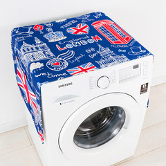 British multi-purpose cotton and linen cover roller washing machine bedside table cover sunscreen cover refrigerator cloth dust cover blue British cover 140cm*55cm