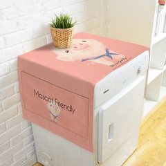 Cute rabbit IKEA simple cotton roller washing machine cover single double door refrigerator with dustproof cover towels Cover towels - pig 140*55cm [washer / single door refrigerator]