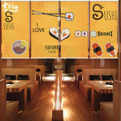 Jixiang Japanese food shop decorates the wine room, Japanese ukiyoshi painted roll curtain hanging curtain, door curtain hanging curtain, sushi background wall soft and glutinous delicious 1x2 meters x4 pieces of semi-transparent style
