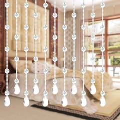 Crystal door curtain finished curtain feng shui pearl curtain crystal partition decorative curtain screen string hanging curtain new transparent full penetration (anti-winding)