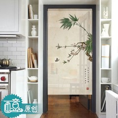 Original custom cloth curtain toilet partition curtain feng shui half curtain kitchen living room porch [spring breeze comes] P custom canvas 85*180 whole