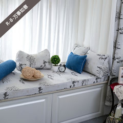 Custom floating window mat windowsill cushion balcony spongy mat tatami mat bedroom modern Chinese style can be machine-washed Chinese style one meter cloth cover 55 yuan/wide 1.4 meter Chinese style r-08