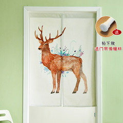 Cartoon cotton-and-hemp curtain bedroom children`s room kitchen curtain dormitory door curtain lovely porch household smoke partition curtain curtain bed sheet yayi clever deer door curtain