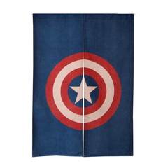 Korean style cartoon children cloth art cotton and linen door curtain study bedroom partition porch curtain decorates hanging curtain to block the light of wind and water curtain tomd014 captain America is tall 120cm door curtain