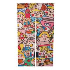Korean style cartoon children cloth art cotton and linen door curtain study bedroom partition porch curtain decoration hanging curtain shading wind curtain tomc013 food goods special 150cm high door curtain